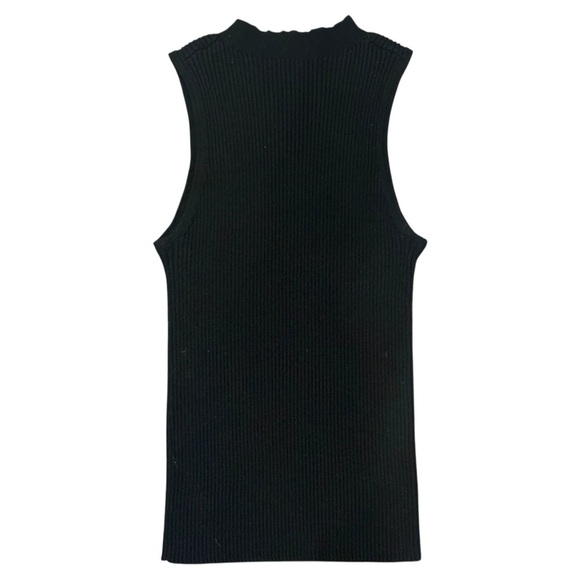 Michael Stars Kara Ribbed Mock Neck Sleeveless Knit Tank Black Womens Small $128 - Picture 4 of 6